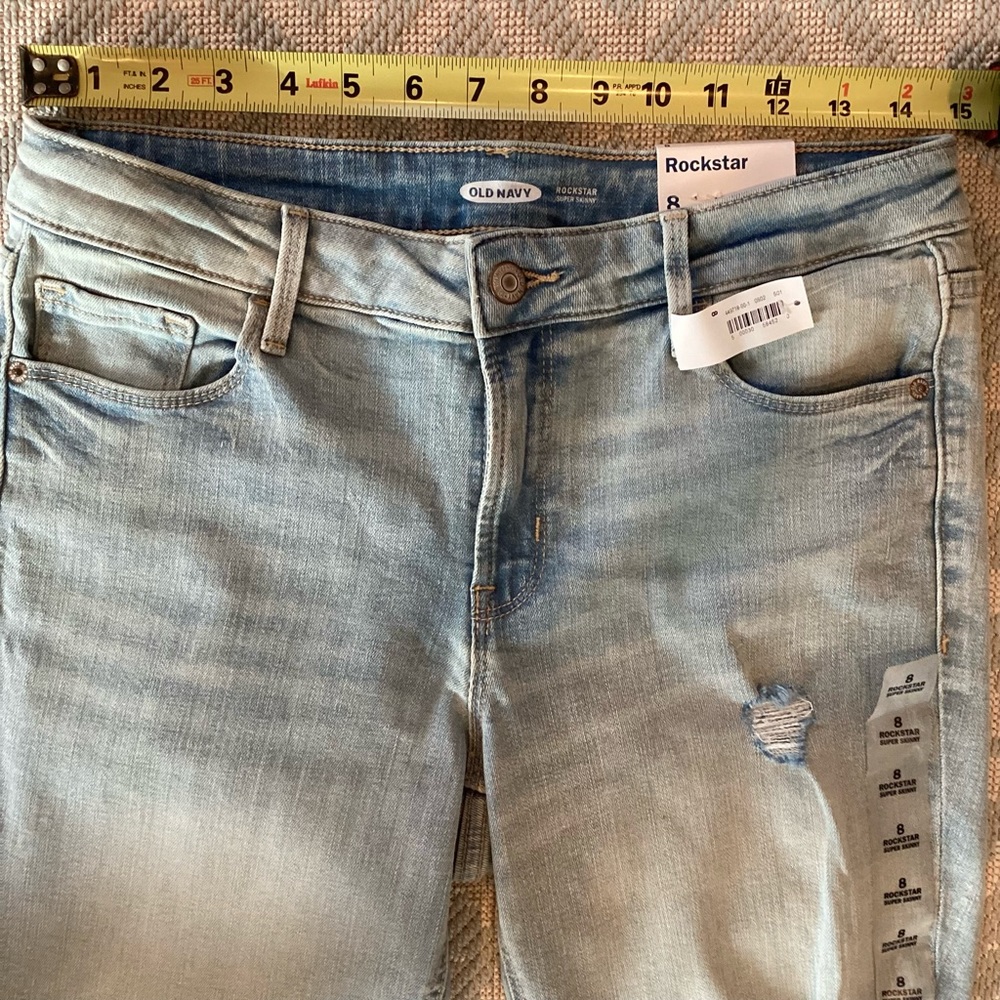 Old Navy Rock Star Distressed Super Skinny Jeans Size 8 NWT - Picture 6 of 13